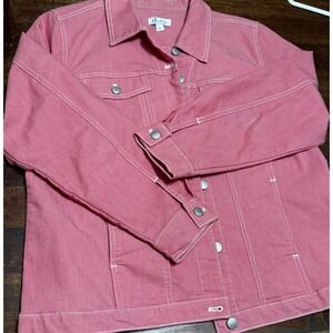 D & CO Jacket Womens Large Pink Denim Pockets